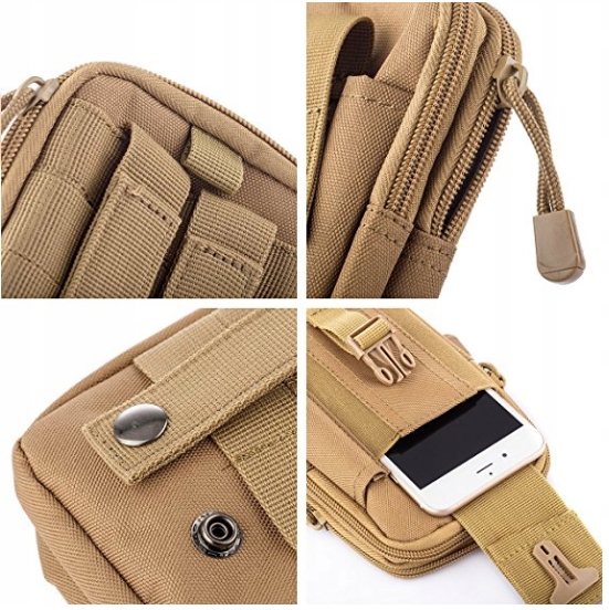 SASZETKA WOJSKOWA BIODRÓWKA NERKA KHAKI PIASKOWY Liczba kieszeni 6