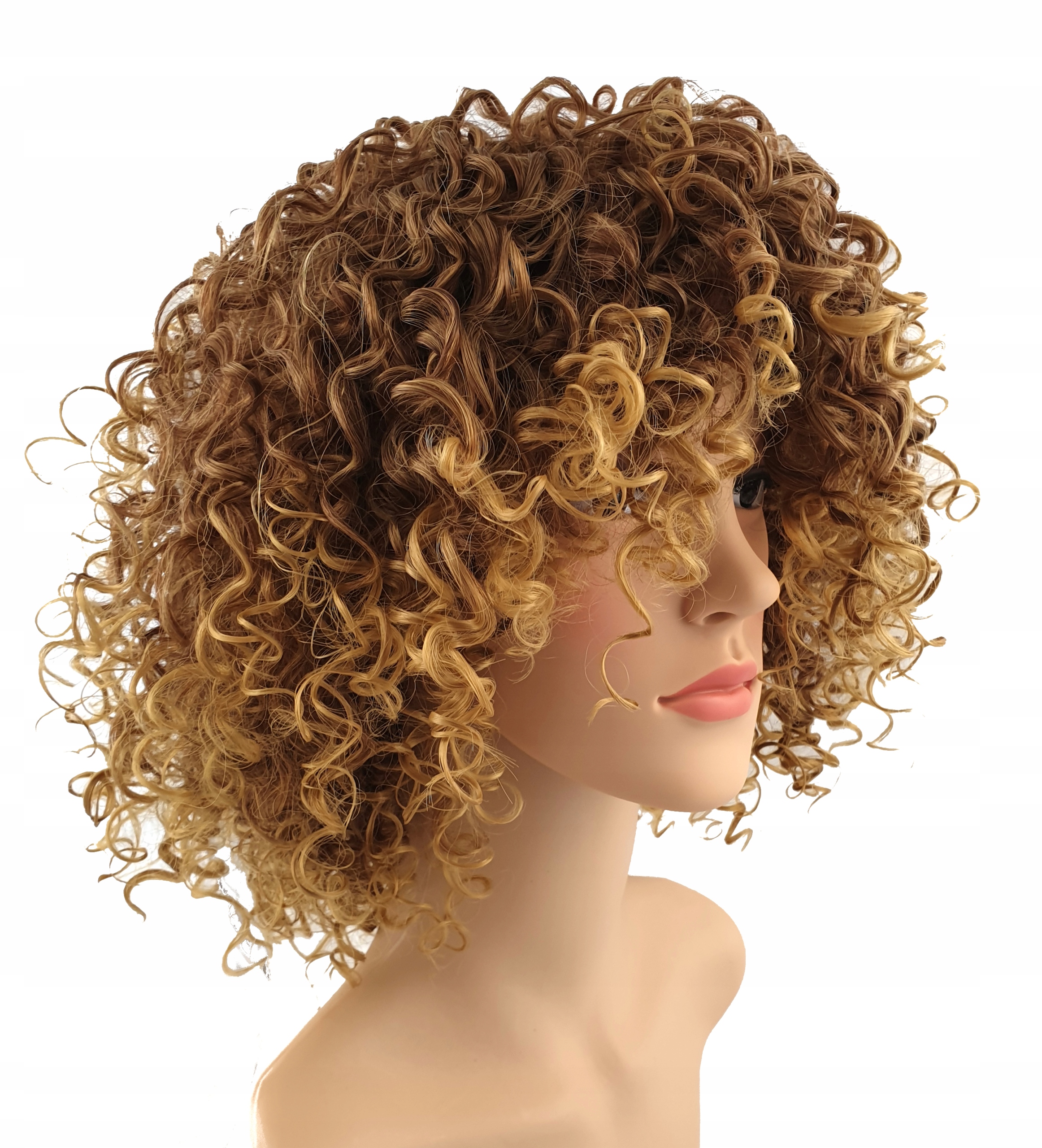 PERUKA AFRO LOKI KRĘCONE COSPLAY GLAM ROCK BLOND C 20-35 cm Kolor włosów średni blond