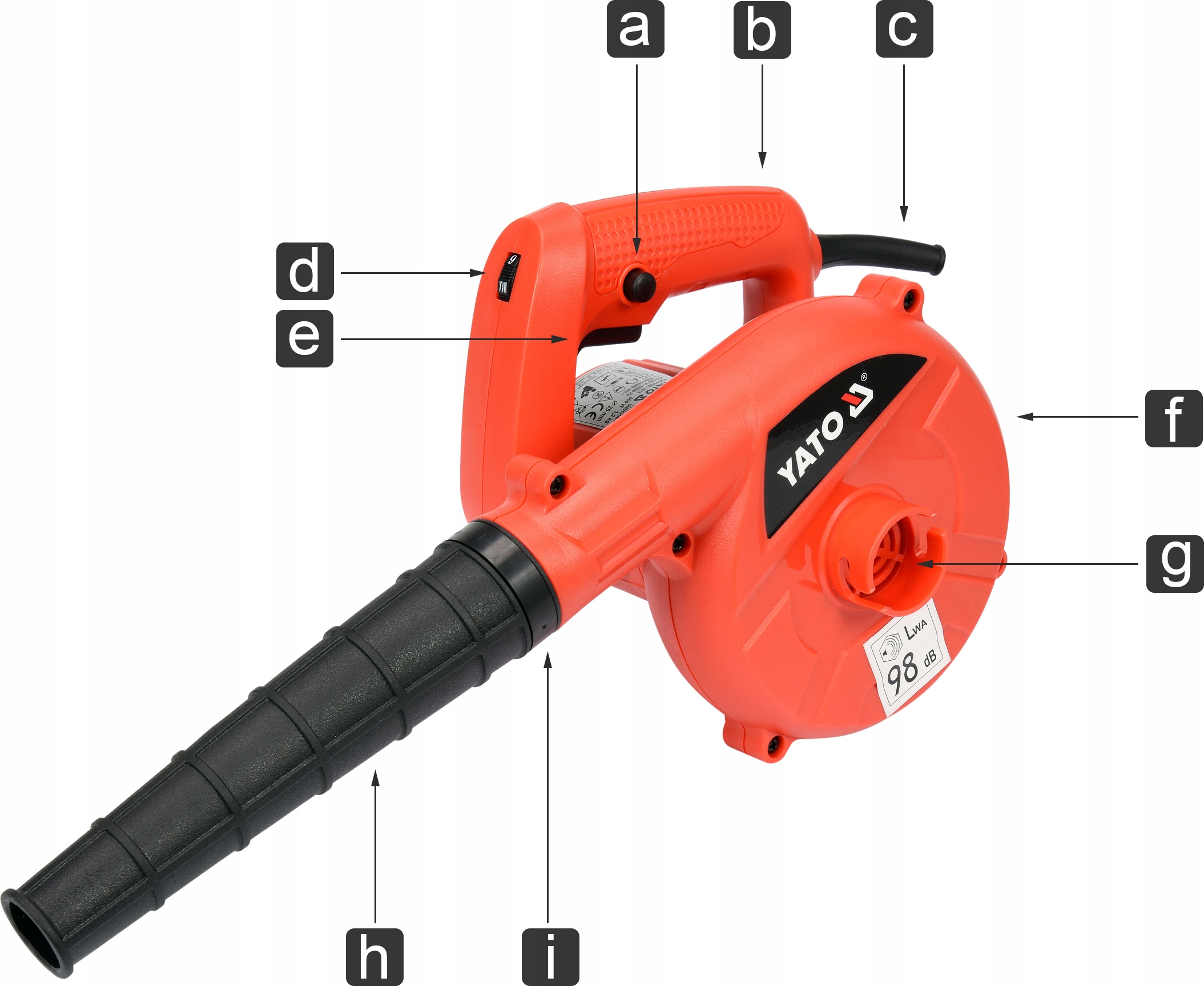 YATO DMUCHAWA DO LIŚCI WIÓRÓW ODKURZACZ REGULACJA Waga narzędzia 1.2 kg