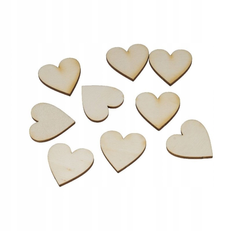 

Drewniane Serca Serduszka 2cm Decoupage 10szt Eko