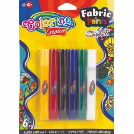 Farby do malowania tkanin farbki T-shirtów ubrań 6szt koszulek tekstyliów