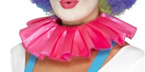 

Kołnierzyk Klauna marszczony różowy Pierota atłaso