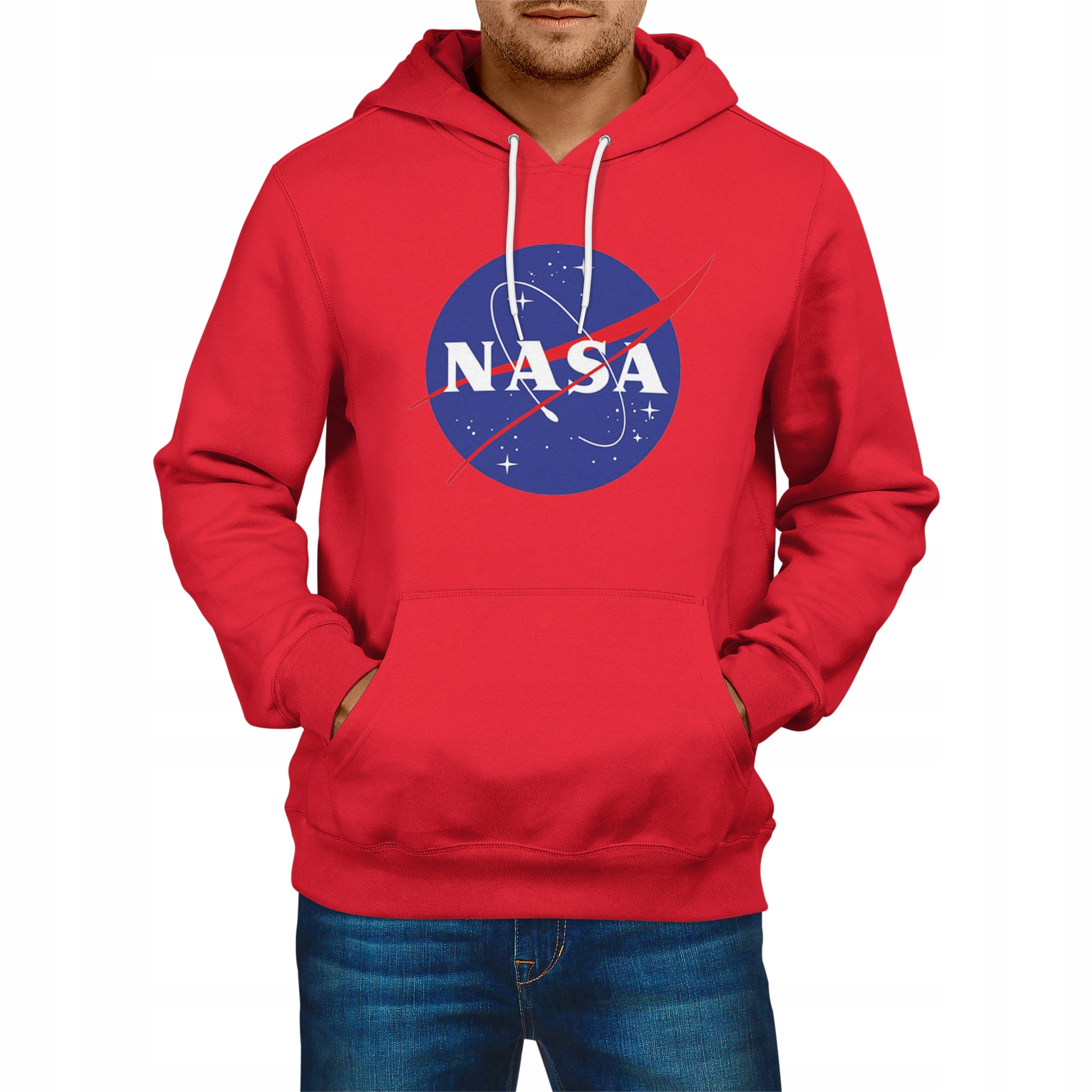 

Bluza Nasa męska z kapturem, prezent, Czerwona L