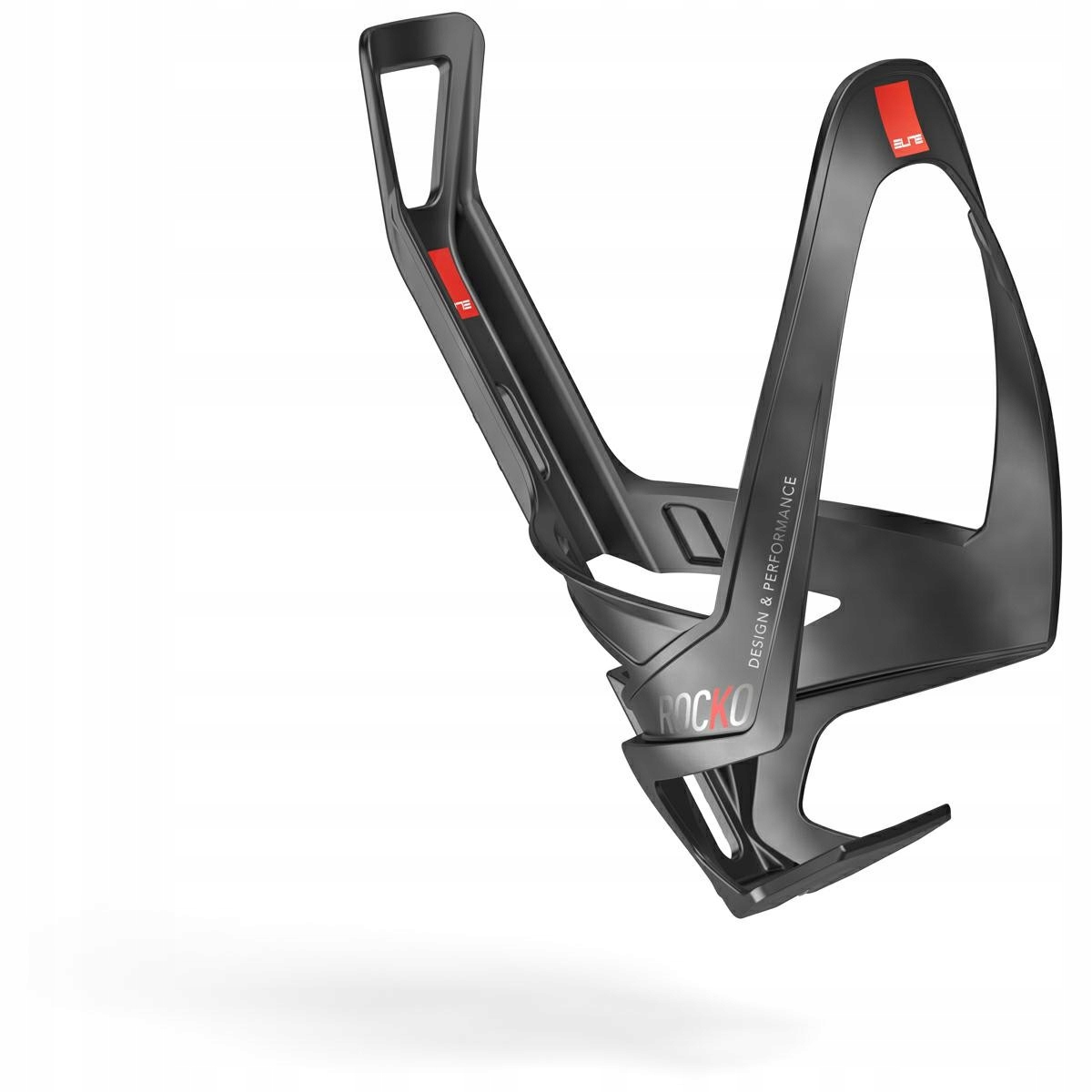 Koszyk na bidon Elite Rocko Carbon czarno-czerwony matowy