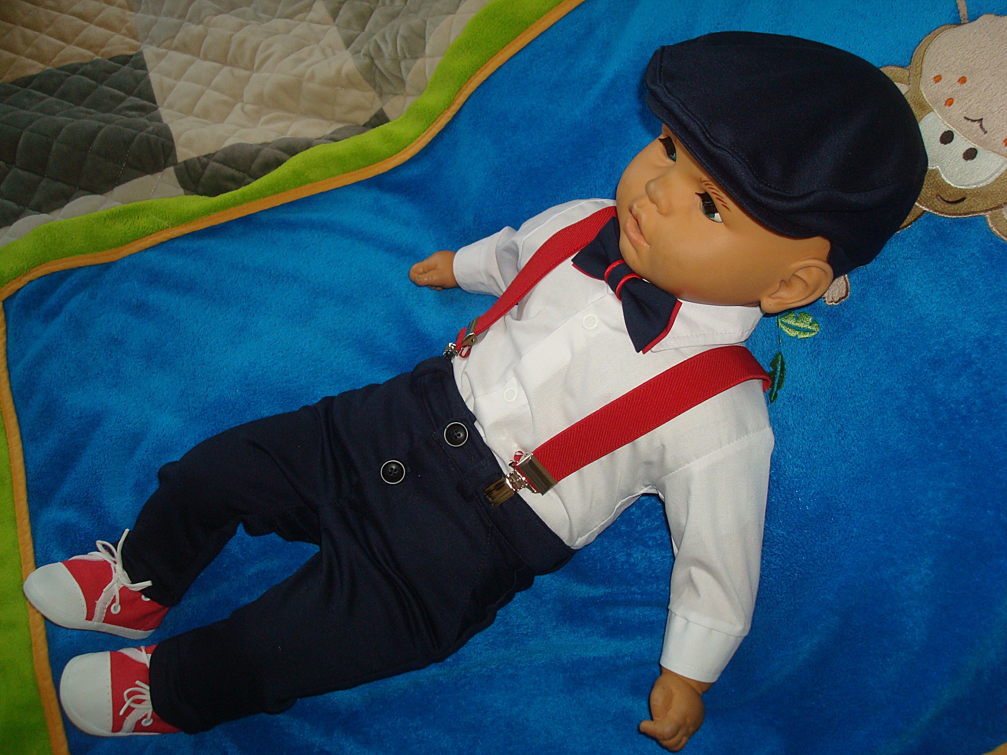 BAWEŁNA MARYNARKA KOMPLET UBRANKO/CHRZTU/WESELE/92 Marka bez marki