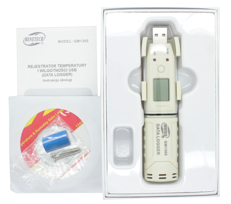 REJESTRATOR TEMPERATURY WILGOTNOŚCI HIGROMETR USB PROGRAM PC export XLS CE Informacje o bezpieczeństwie CE