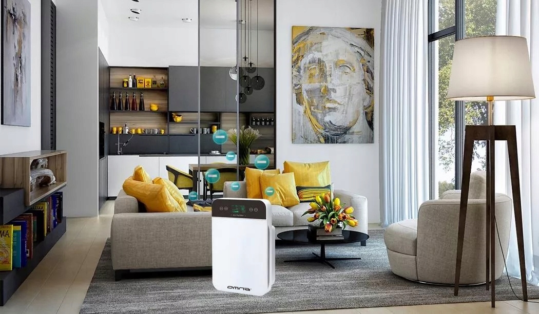 4w1 oczyszczacz powietrza OMNA dla alergików filtr sterylizacja jony hepa Maksymalna wydajność 50 m³/h