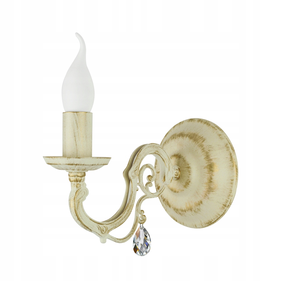 Kinkiet z kryształem shabby chic VIOLA KRYSZTAŁ