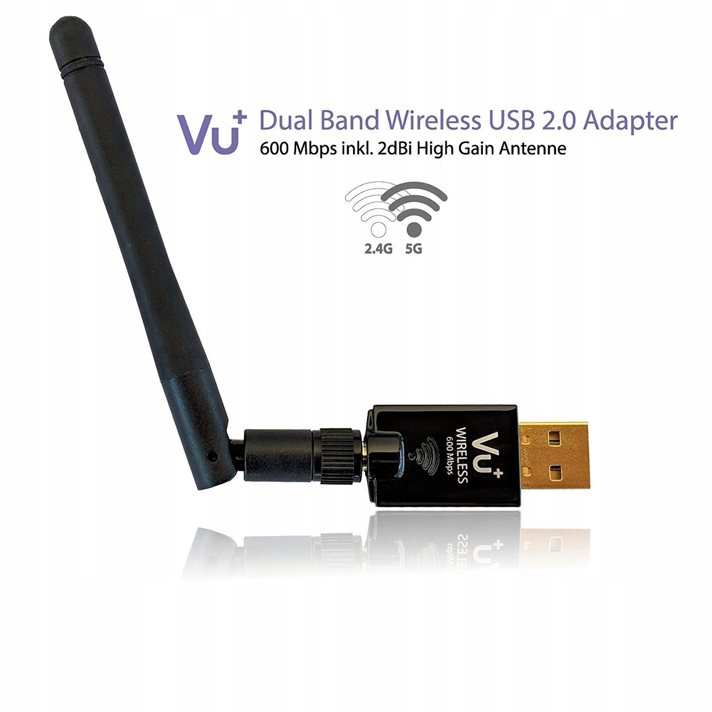 ADAPTER WI-FI VU + 600mbps 2,4GHz og 5GHz USB 2 dBi Digital type