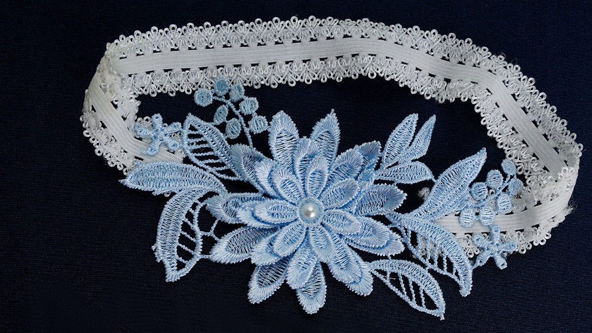 PODWIĄZKA ŚLUBNA niebiesko biała BŁĘKITNA Płeć kobieta