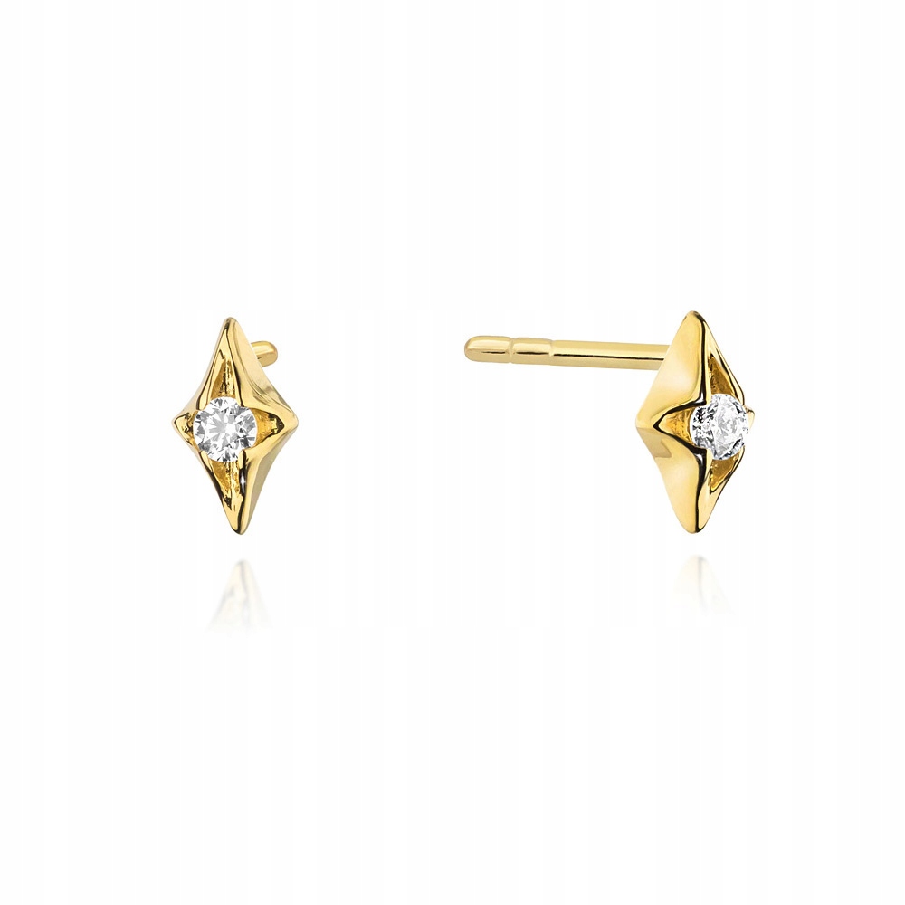 

Złote kolczyki z diamentami brylantami 0,08 ct