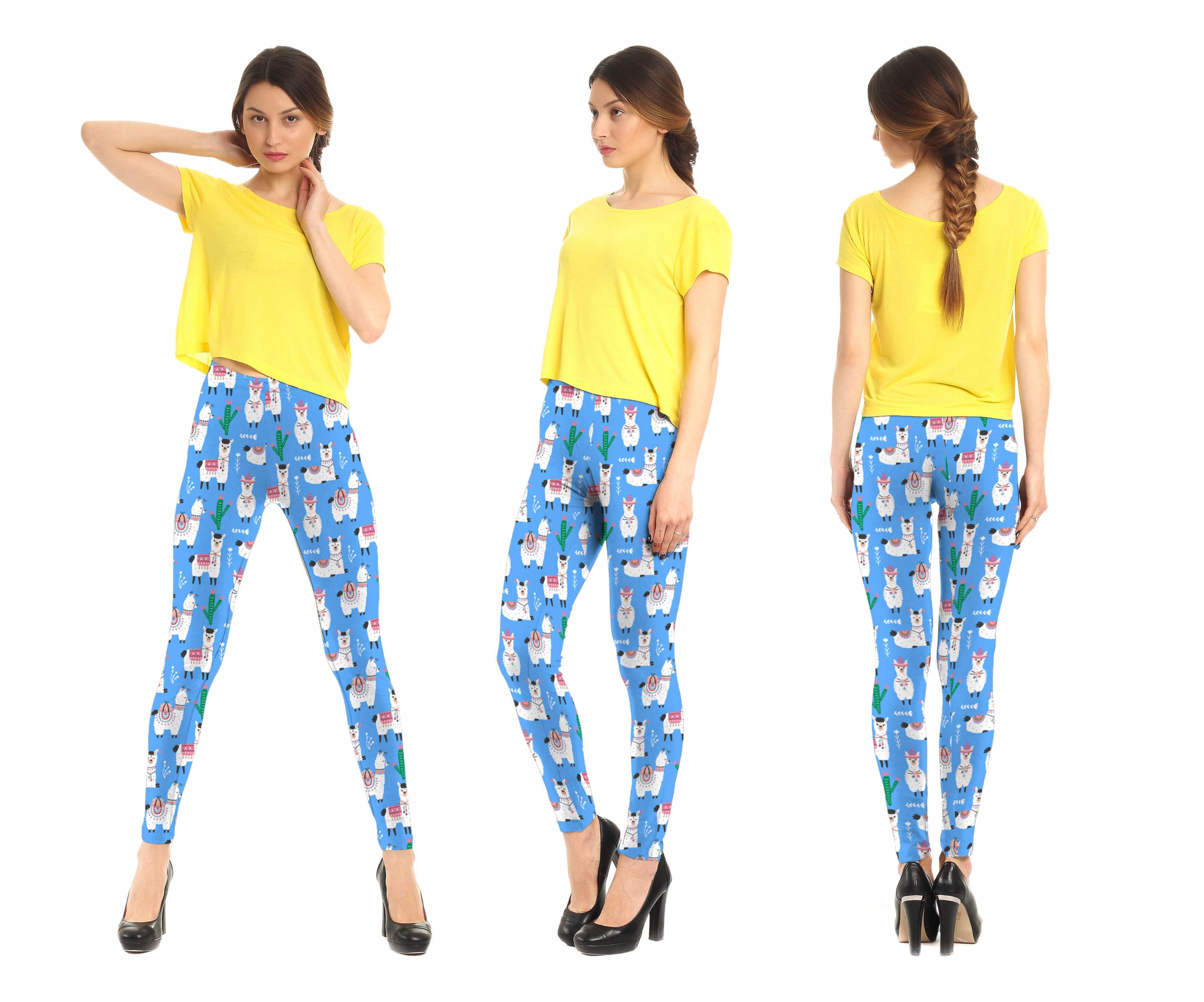 

Legginsy Nadruk Kaktusowe Lamki Fullprint Getry Pl