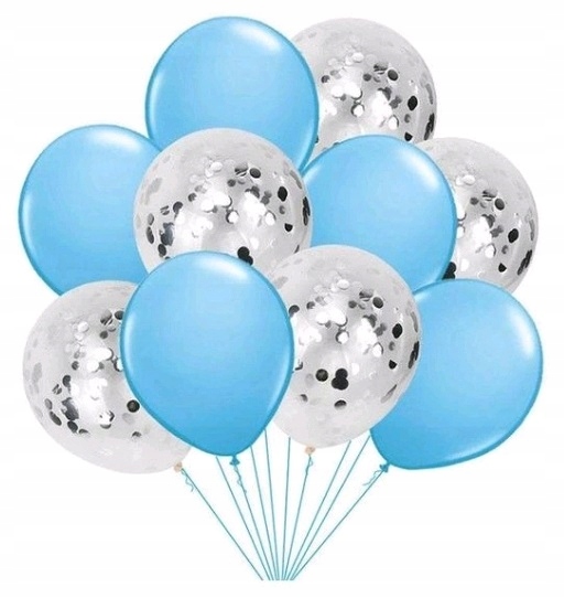 

Balony z konfetti srebrne bukiet balonów hel 10szt