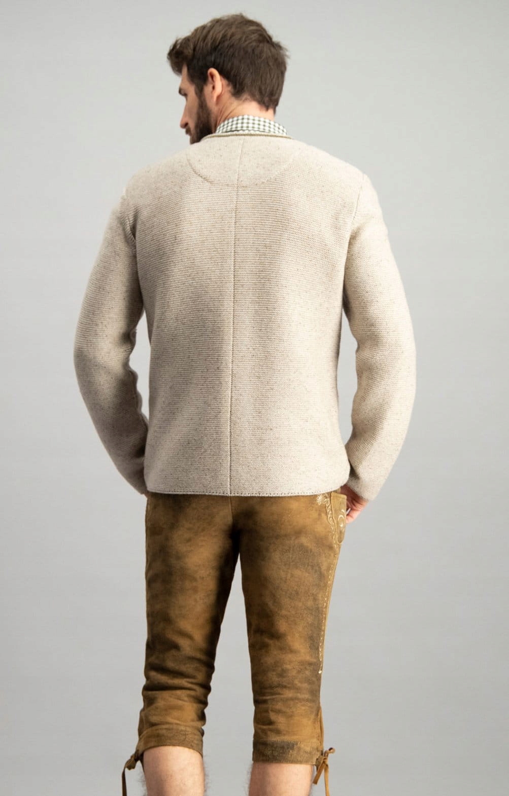 Bawarski Sweter Rozpinany STOCKERPOINT wełna r.56 Dekolt okrągły