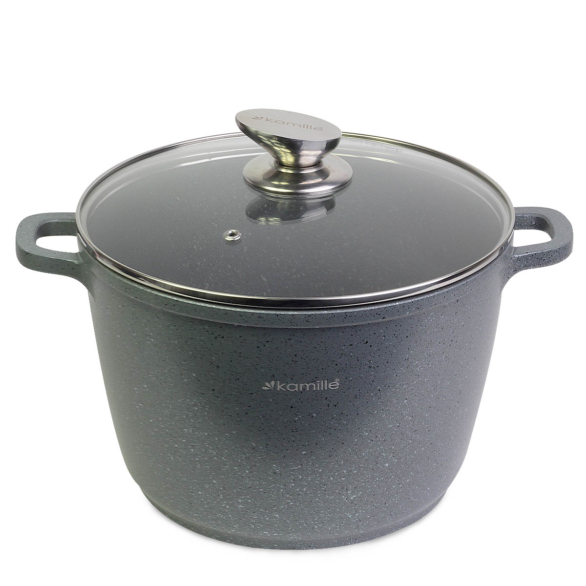 Garnek wysoki Brytfanna Kociołek 24cm 6L Granitowy