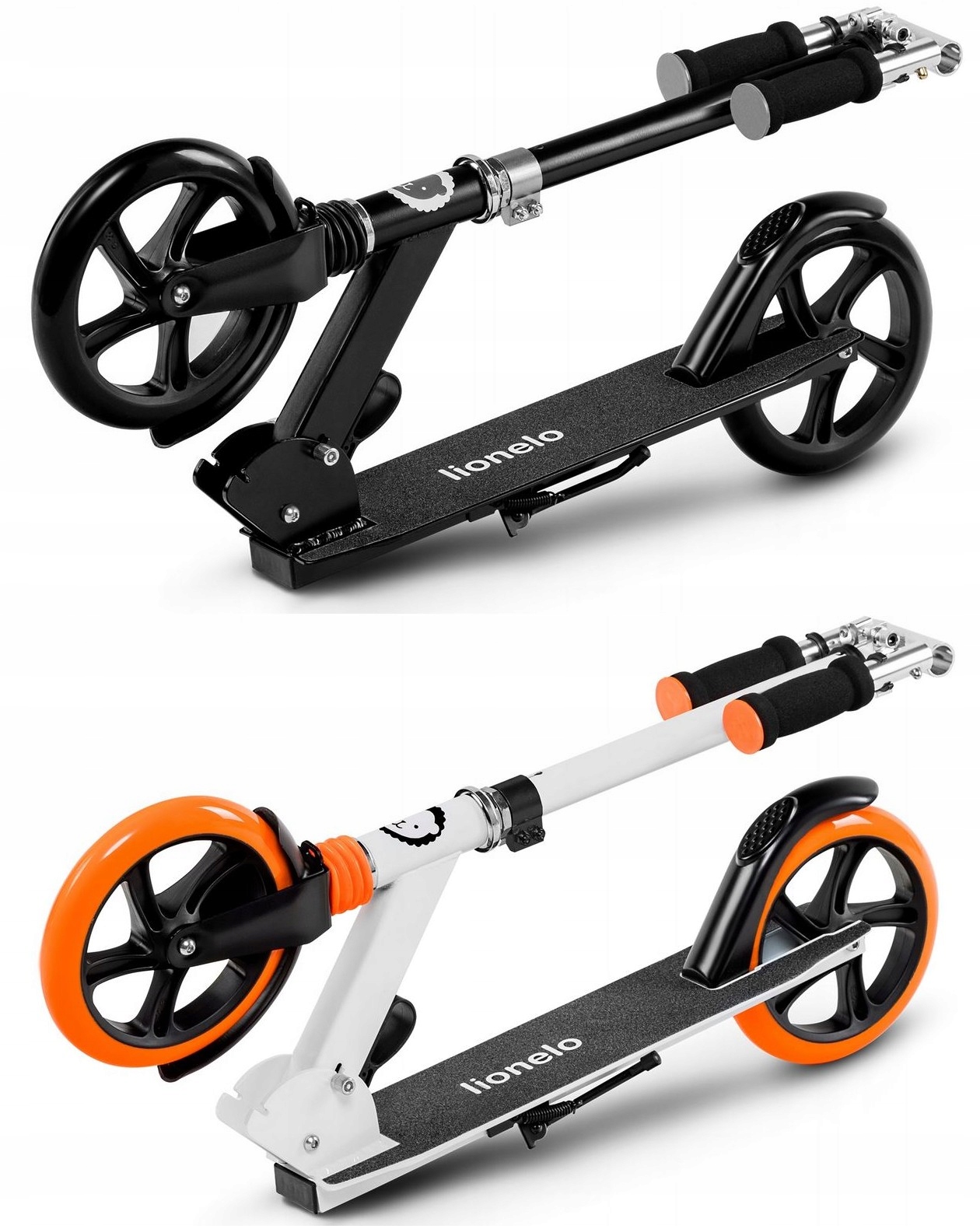 HULAJNOGA SKŁADANA DUŻA LIONELO LUCA AMORTYZATOR LEKKA WYTRZYMAŁA HAMULEC Kolor czarny