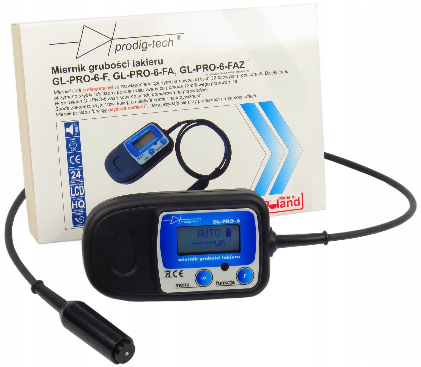 

Miernik, tester grubości lakieru GL-PRO-6-F