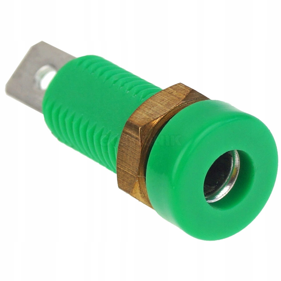 Gniazdo banan 4mm zielone Amass