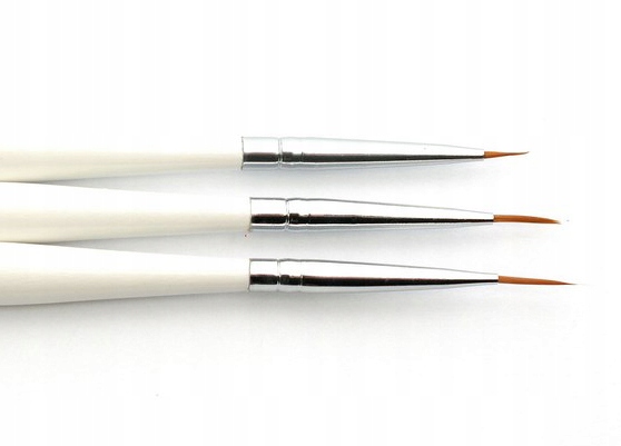 

Zestaw 3 Pędzelki Do Zdobien Do Paznokci Manicure