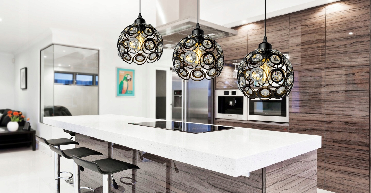 LAMPA WISZĄCA EDISON LED PLAFON KRYSZTAŁ APP203 Kolor czarny inny