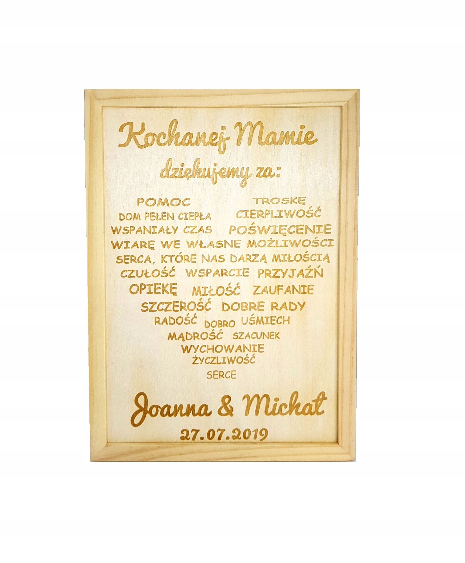 

Ramka Tablica Podziękowania Ślubne Dla Mamy