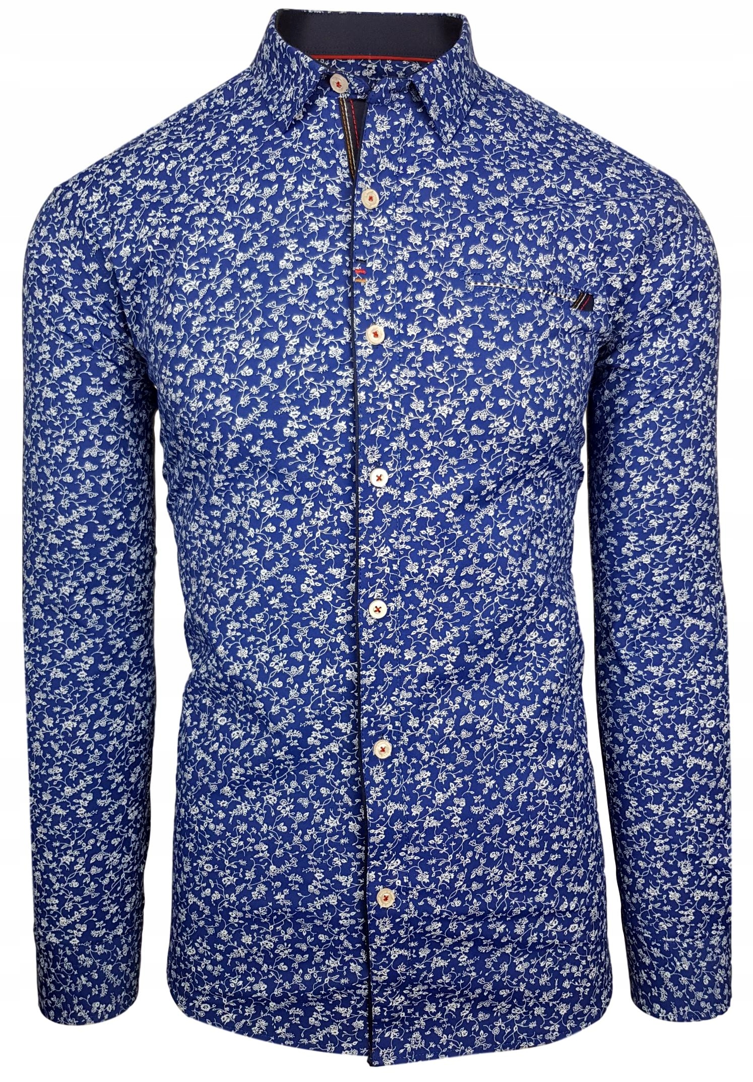 

Koszula Męska W Kwiaty Slim Fit EN143 r. XXL