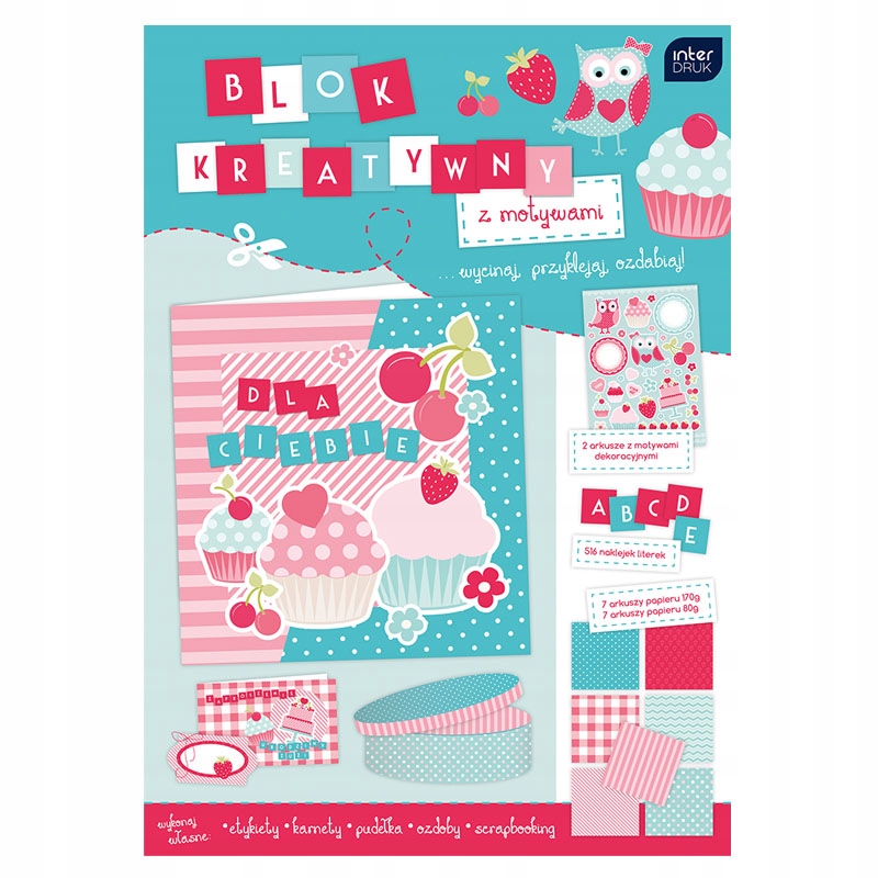 B225 BLOK KREATYWNY PASTEL PAPIER NAKLEJKI b2s