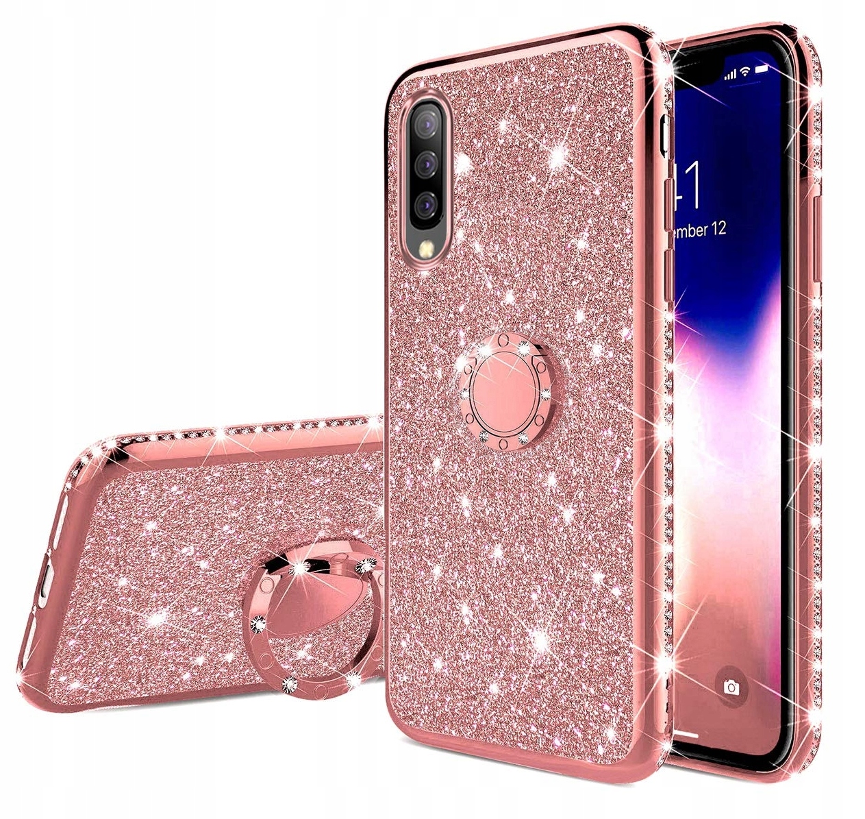 

Etui Brokat Do Samsung A70 Ring Case Bumper +szkło