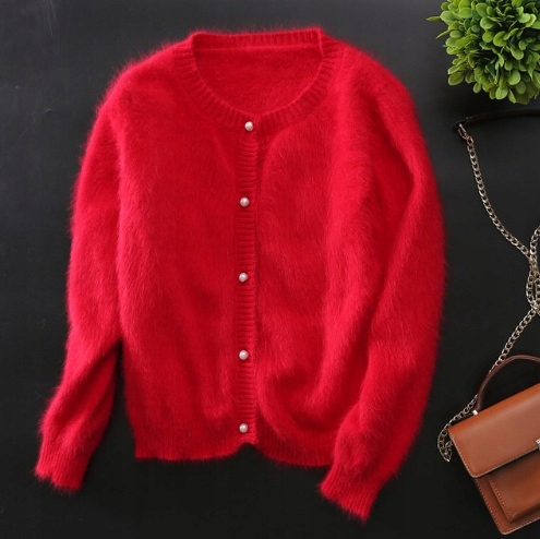 

Sweter Kardigan Kaszmir Kaszmirowy Czerwony M