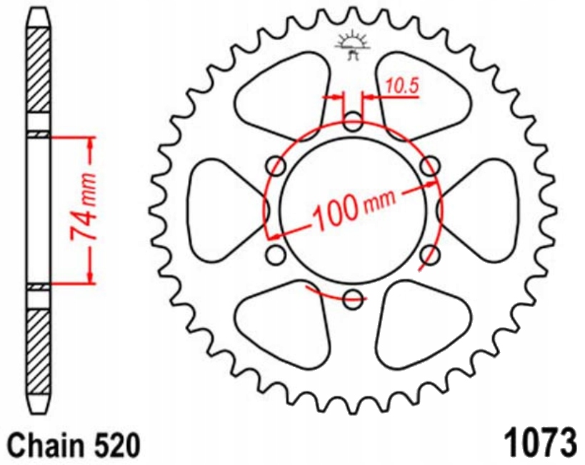 Zadní ozubení 520 Jtr 46Z Hyosung Gv 250 a Aquila