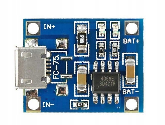 

Ładowarka Li-ion TP4056 Zabezpieczenie Micro Usb