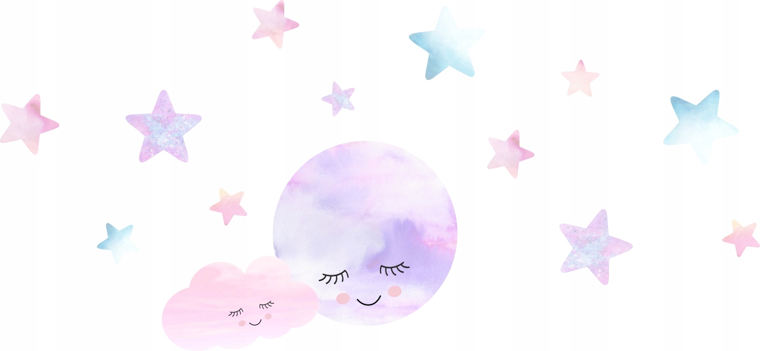 

Naklejki Śpiący księżyc Chmurki Gwiazdki 130x60cm