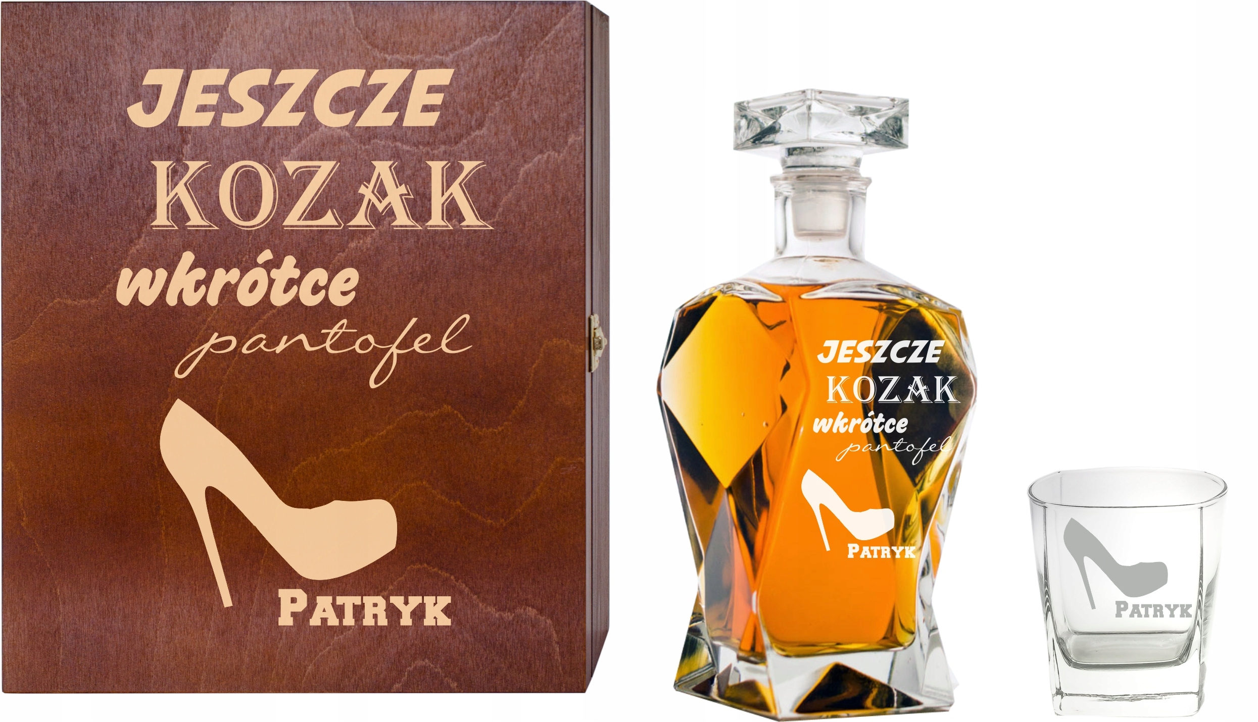 

Karafka Skrzynka 6 Szklanek Grawer Kawalerski