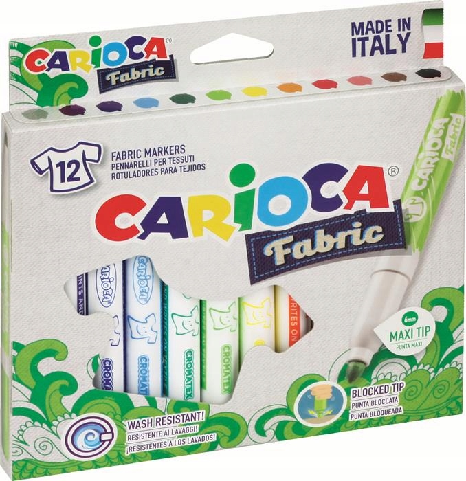 

Flamastry pisaki Carioca do tkanin 12 kol