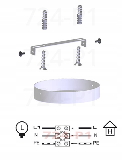 LAMPA WISZĄCA SUFITOWA ŻYRANDOL PLAFON LOFT 724-P1 Długość/wysokość 22 cm