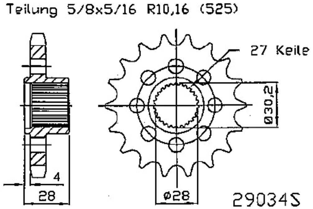 Přední ozubené kolo Aprilia Mana 850 Gt Abs 2009-2016