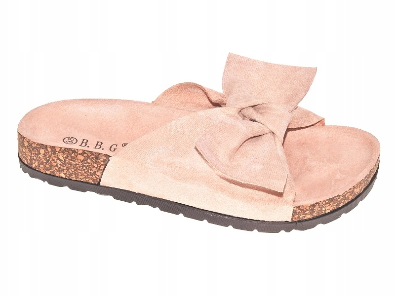 

Zamszowe Klapki Kokarda 218-212 Beige r.38
