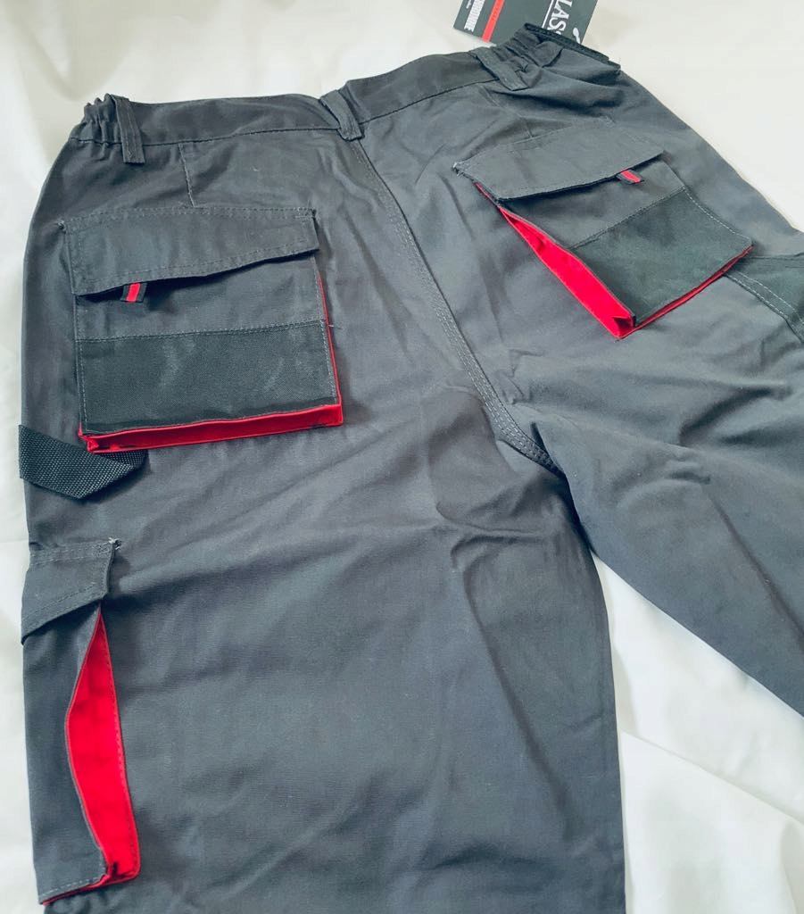 SPODNIE ROBOCZE CLASSIC RED 48 MOCNE POTRÓJNE SZWY Marka ART.MAS