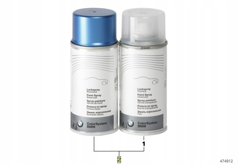 BMW lakier spray TOPASBLAU METALLIC 364 2x150ml
