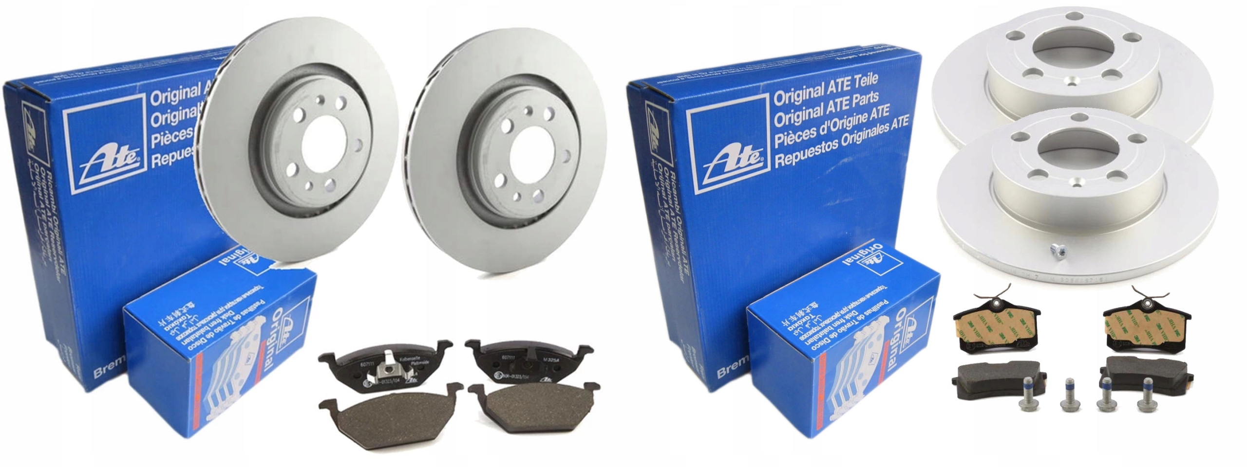 ДИСКИ КОЛОДКИ ATE ПЕРЕДНЯЯ ЗАДНЯЯ VW BORA GOLF IV 280 ММ