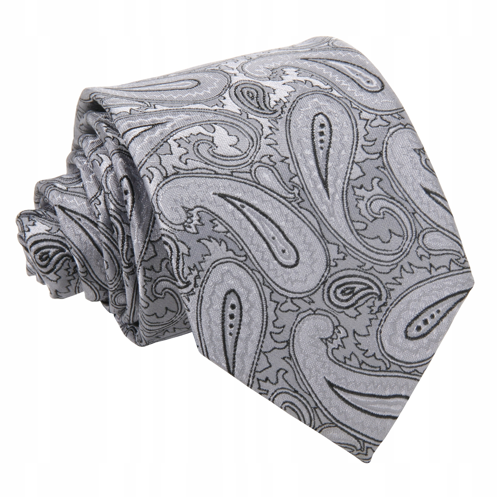 Жаккардовый галстук - серый с рисунком [2066]