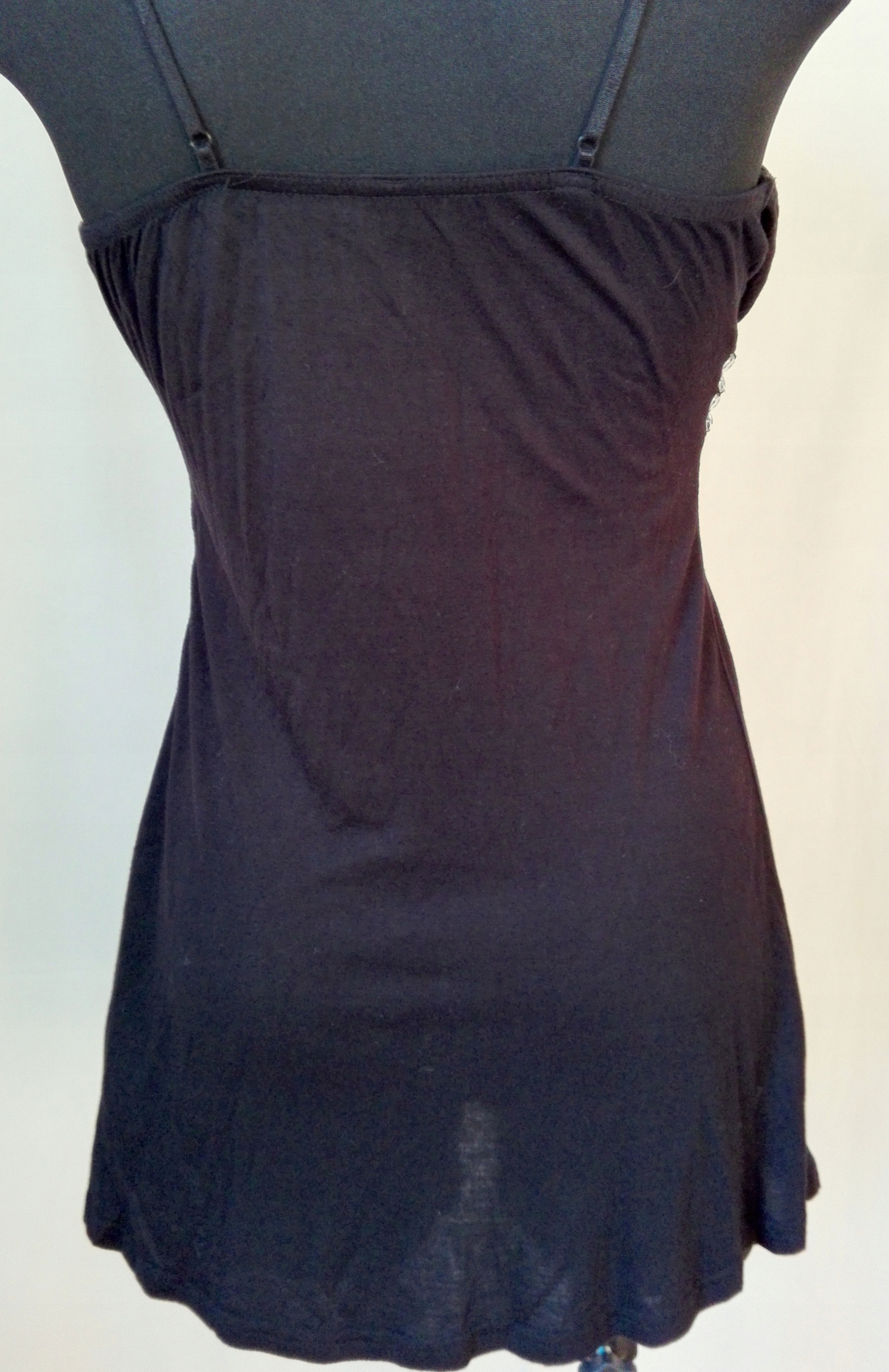 BLUZKA DAMSKA TOP KRYSZTAŁKI CZARNA AMISU L Wzór dominujący bez wzoru