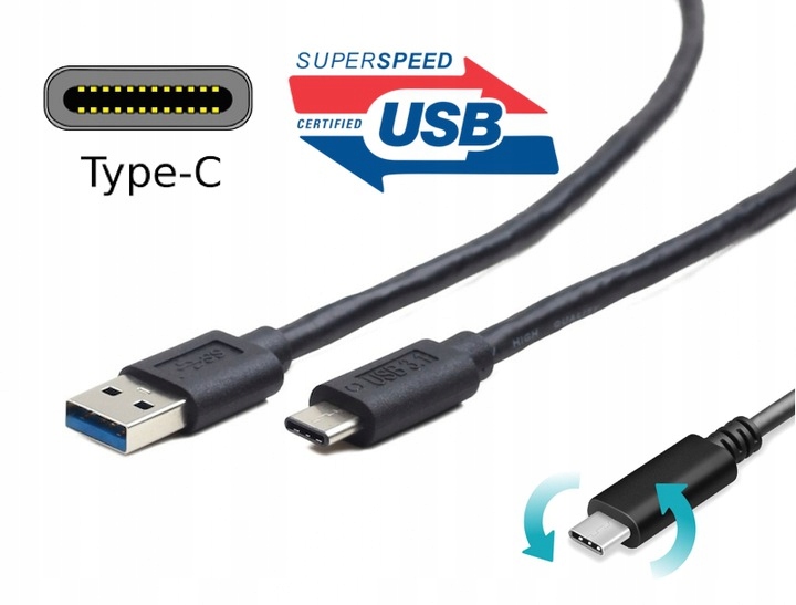 Kabel USB-C - USB 3.0 USB 3.1 2.0 3A 36W 5Gbs 10cm Kod producenta CCP-USB3-AMCM-0.1M
