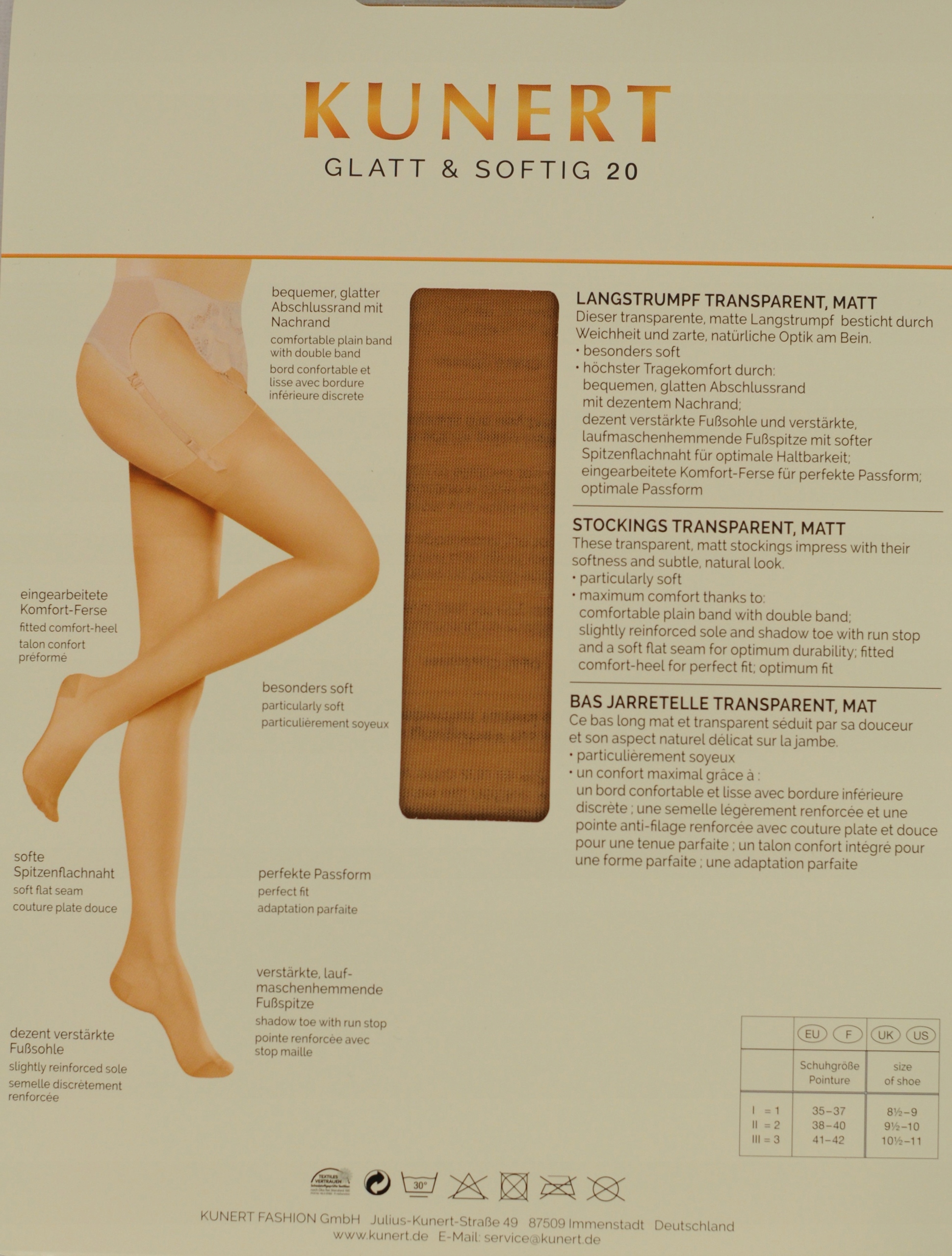 POŃCZOCHY NYLONOWE DO PASA 38-40 KUNERT M/L -50% Typ gładkie