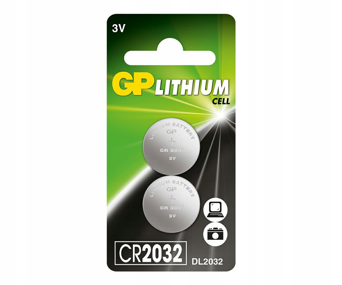 

2x Bateria litowa Gp CR2032 3V 220mAh guzikowa