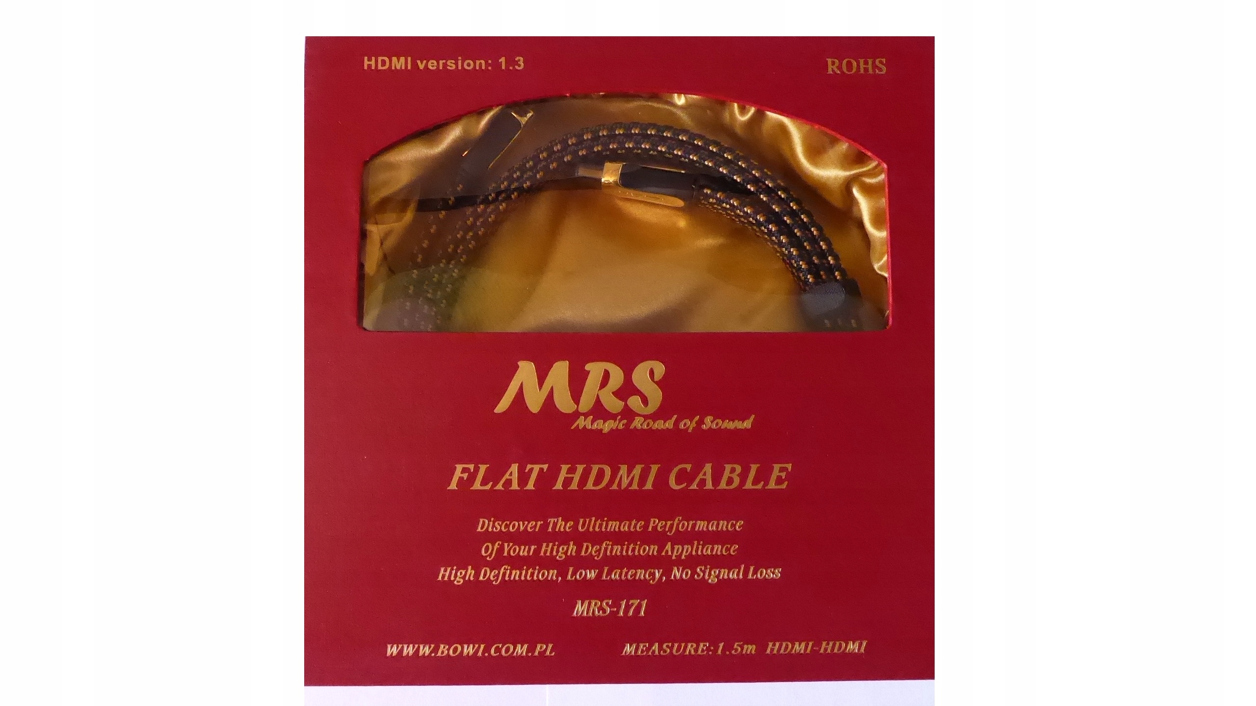 

Kabel Hdmi 1,5m MRS-171 płaskie 26AWG Nbox