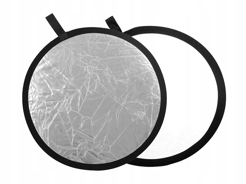 BLENDA 2w1 OKRĄGŁA 80cm SREBRNO-BIAŁA FUTERAŁ