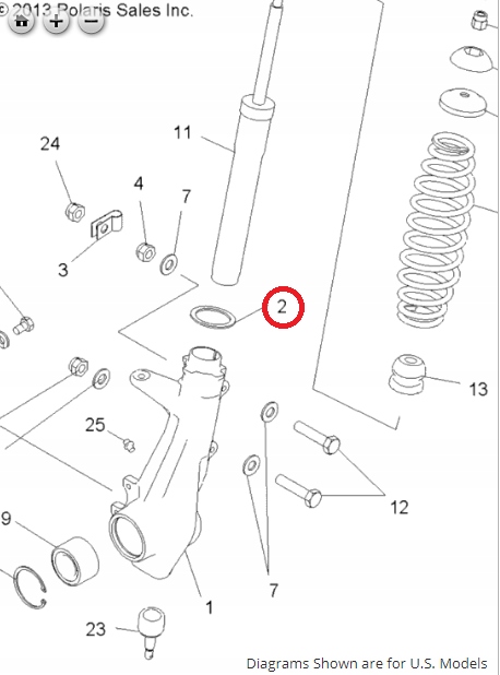 POLARIS SPORTSMAN 570 podkładka sprężyny OE