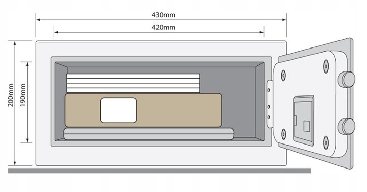 YALE SEJF YLV/200/DB1 VALUE BIURO DOM FIRMA LAPTOP Kolor czarny