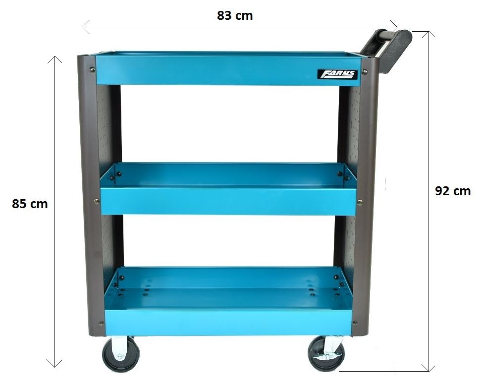 Тележка мастерской шкаф 3 полки на колесах Фарис